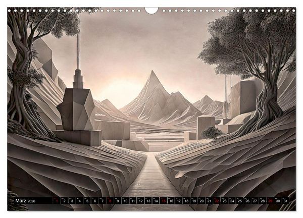 Produktbild: Offene R&auml;ume, minimalistisch und abstrakt (Wandkalender 2026 DIN A3 quer), CALVENDO Monatskalender