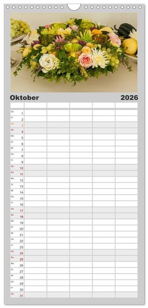 Produktbild: Familienplaner 2026 - Raum f&uuml;r Blumen mit 5 Spalten (Wandkalender, 21 x 45 cm) CALVENDO
