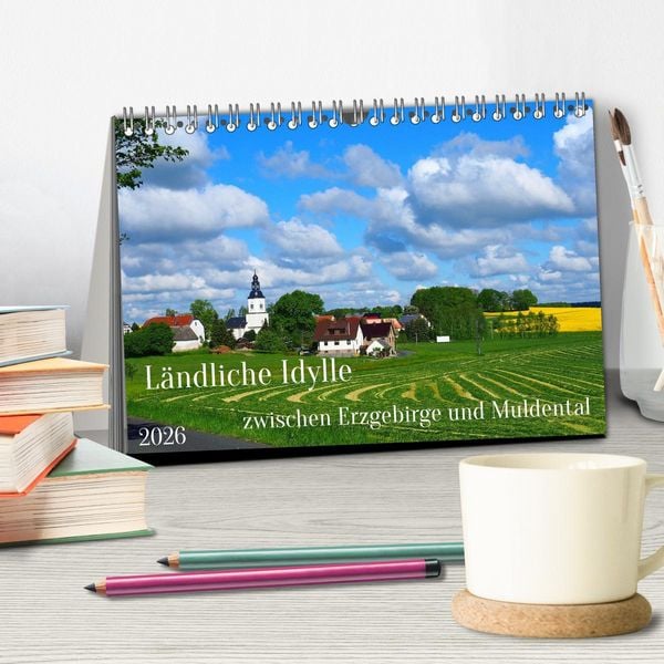 Produktbild: L&auml;ndliche Idylle zwischen Erzgebirge und Muldental (Tischkalender 2026 DIN A5 quer), CALVENDO Monatskalender