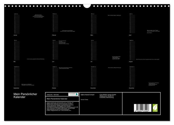Produktbild: Mein Pers&ouml;nlicher Kalender (Wandkalender 2026 DIN A3 quer), CALVENDO Monatskalender