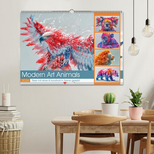 Produktbild: Modern Art Animals (Wandkalender 2026 DIN A2 quer), CALVENDO Monatskalender