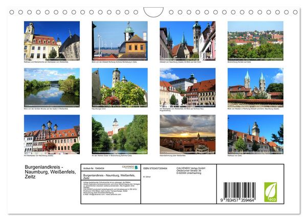 Produktbild: Burgenlandkreis - Naumburg, Wei&szlig;enfels, Zeitz (Wandkalender 2026 DIN A4 quer), CALVENDO Monatskalender