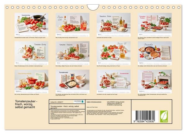 Produktbild: Tomatenzauber - frisch, w&uuml;rzig, selbst gemacht (Wandkalender 2027 DIN A4 quer), CALVENDO Monatskalender