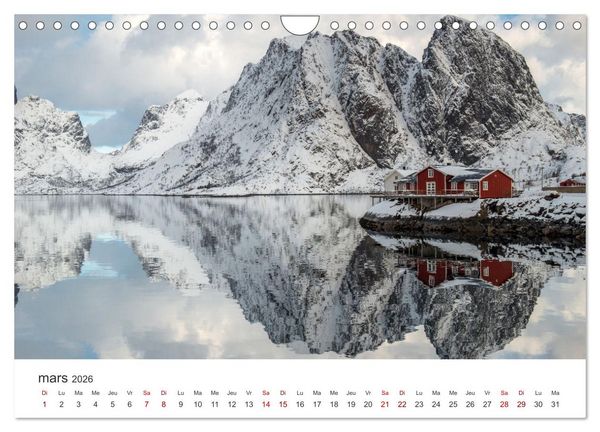 Produktbild: R&eacute;flexions dans les &icirc;les Lofoten (Calendrier mural 2026 DIN A4 vertical), CALVENDO calendrier mensuel