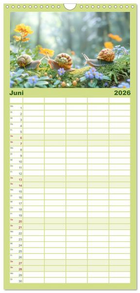 Produktbild: Familienplaner 2026 - Eine Welt entz&uuml;ckend kleiner Tierchen mit 5 Spalten (Wandkalender, 21 x 45 cm) CALVENDO