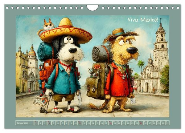 Produktbild: Weltenbummler. Hund und Katz auf Reisen (Wandkalender 2026 DIN A4 quer), CALVENDO Monatskalender