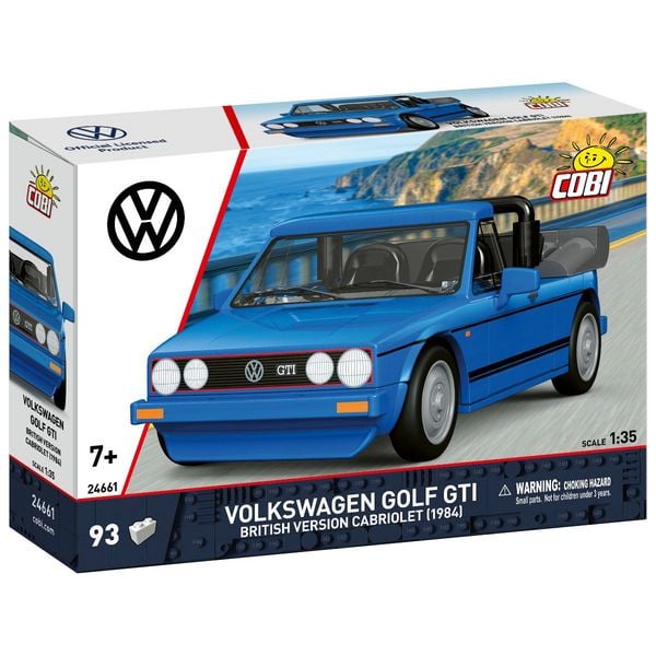 COBI 24661 - Volkswagen Golf GTI British Version Cabriolet (1984), blau, Bausatz 1:35, 93 Klemmbausteine