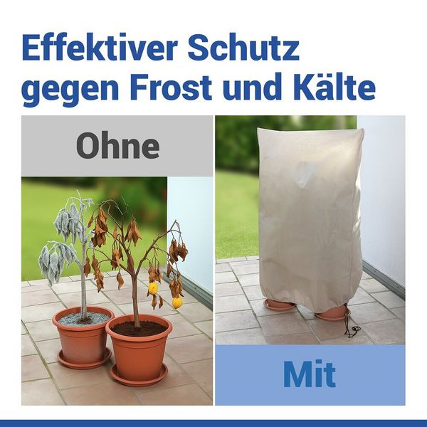 Produktbild: Pflanzenschutz-Vlies 100 x 120 cm, Beige, 2er Set, rei&szlig;festes Wintervlies f&uuml;r Pflanzen