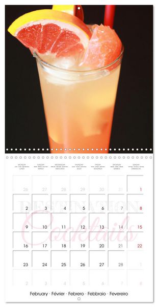 Produktbild: Destination cocktails (Calendrier mural carr&eacute; 2026 30x30 cm) Calendrier double avec une page pour vos prises de notes