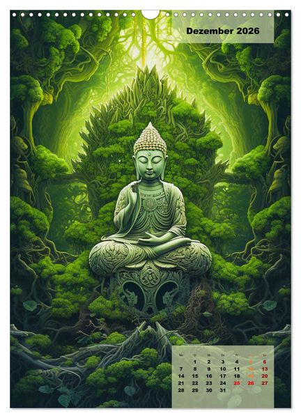 Produktbild: Jade Buddha - Finde die innere Mitte (Wandkalender 2026 DIN A3 hoch), CALVENDO Monatskalender