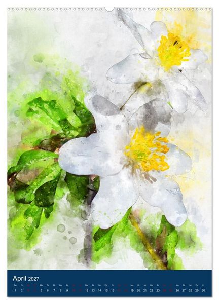 Produktbild: Wilde Blumen - Illustrierter Bl&uuml;tenzauber der Pflanzenwelt (hochwertiger Premium Wandkalender 2027 DIN A2 hoch), Kunstdruck in Hochglanz