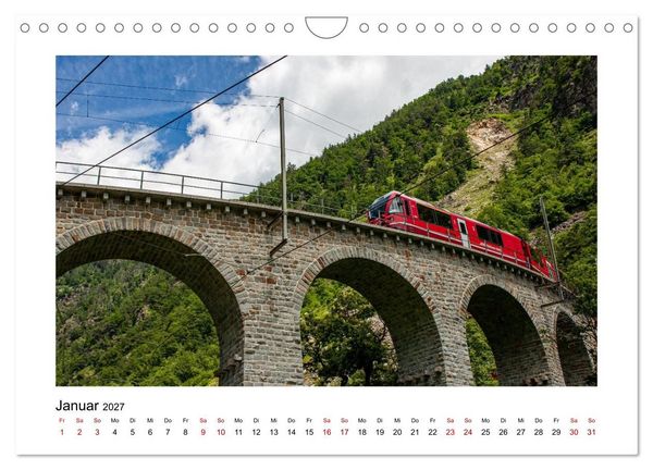 Produktbild: Die Rh&auml;tische Bahn - Ein Kurztrip in die Schweiz (Wandkalender 2027 DIN A4 quer), CALVENDO Monatskalender