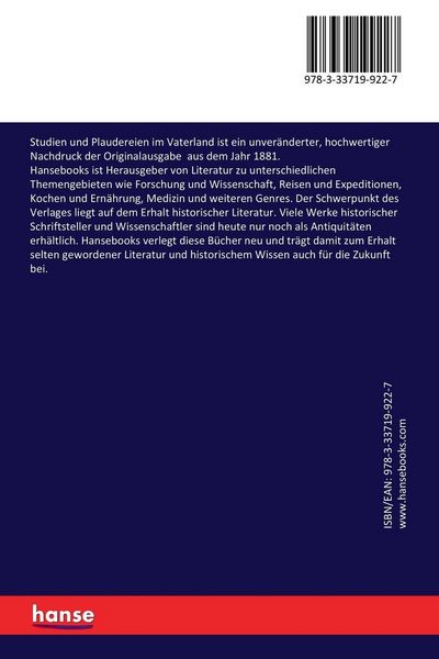 Produktbild: Studien und Plaudereien im Vaterland