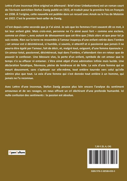 Produktbild: Lettre d'une inconnue
