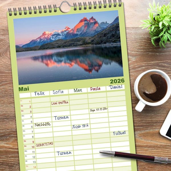 Produktbild: Familienplaner 2026 - Magie dieses S&uuml;damerikanischen Landes, Chile mit 5 Spalten (Wandkalender, 21 x 45 cm) CALVENDO