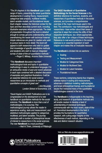 Produktbild: The SAGE Handbook of Quantitative Methodology for the Social Sciences