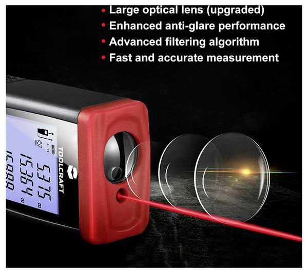 Produktbild: TOOLCRAFT LDM100H Laser-Entfernungsmesser 100m