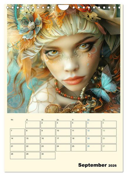 Produktbild: Surreale Frauenportraits im venezianischen Stil - Planer (Wandkalender 2026 DIN A4 hoch), CALVENDO Monatskalender