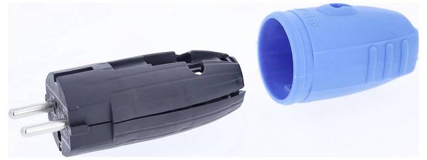 Produktbild: AS Schwabe 62401 Schutzkontaktstecker Gummi 230V Blau IP44
