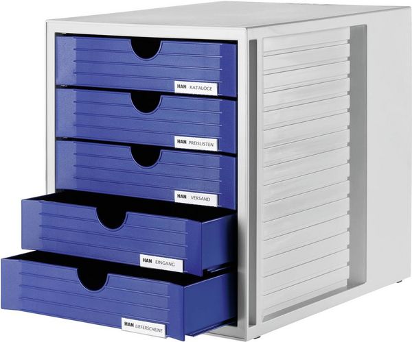 Produktbild: HAN Systembox 1450-14 Schubladenbox Lichtgrau DIN A4, DIN C4 Anzahl der Schubf&auml;cher: 5