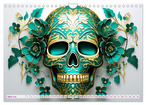 Produktbild: Skull Flower - Totenkopf ART (Wandkalender 2026 DIN A4 quer), CALVENDO Monatskalender