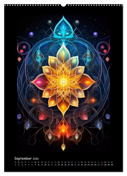 Produktbild: Fractale Mandalas (Wandkalender 2026 DIN A2 hoch), CALVENDO Monatskalender