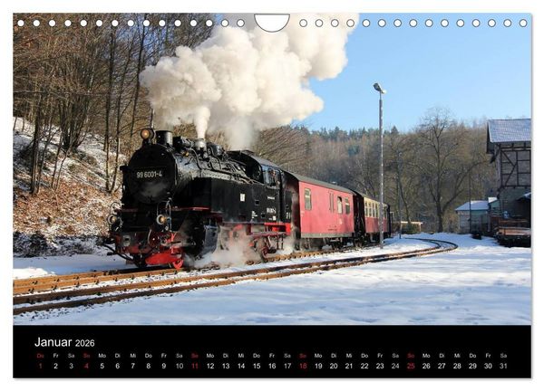 Produktbild: Dampfbahnromantik auf schmaler Spur (Wandkalender 2026 DIN A4 quer), CALVENDO Monatskalender