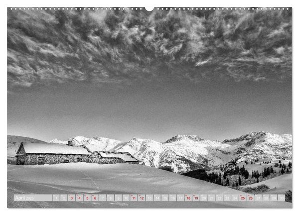 Produktbild: Arlberg black and white (hochwertiger Premium Wandkalender 2026 DIN A2 quer), Kunstdruck in Hochglanz