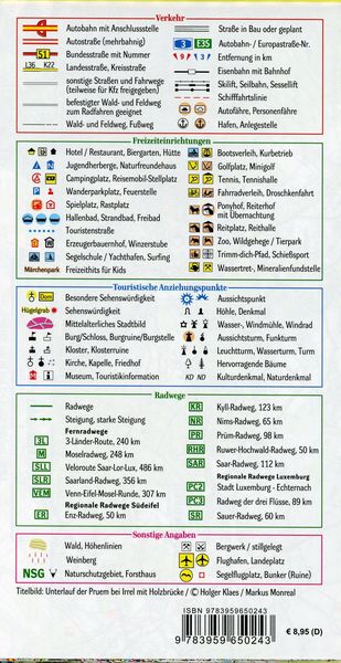 Produktbild: S&uuml;deifel, Luxembourg, Trierer Land Wander- und Freizeitkarte