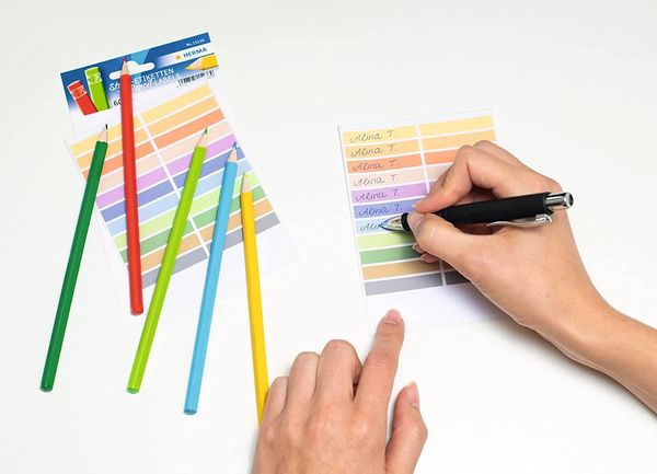 Produktbild: HERMA Stifte-Etiketten Namensaufkleber f&uuml;r Buntstifte, 10 x 46 mm, selbstklebend 60er Set