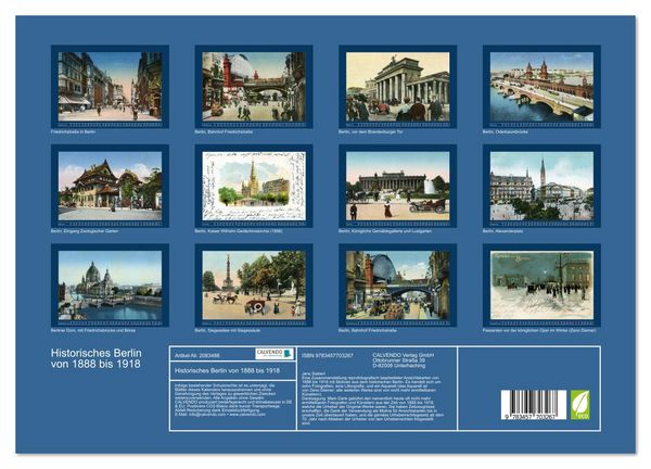 Produktbild: Historisches Berlin von 1888 bis 1918 (hochwertiger Premium Wandkalender 2026 DIN A2 quer), Kunstdruck in Hochglanz