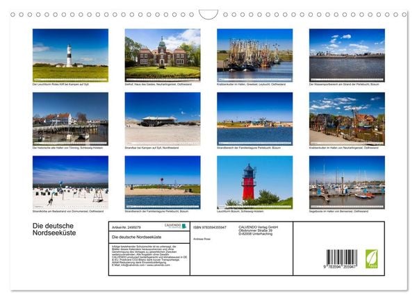 Produktbild: Die deutsche Nordseek&uuml;ste (Wandkalender 2027 DIN A3 quer), CALVENDO Monatskalender