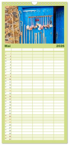 Produktbild: Familienplaner 2026 - Jakobsweg - pilgern auf dem Camino de Santiago mit 5 Spalten (Wandkalender, 21 x 45 cm) CALVENDO