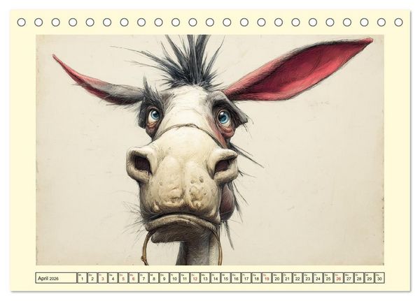 Produktbild: Esel mit Haltung. Karikaturen zwischen Humor und Melancholie (Tischkalender 2026 DIN A5 quer), CALVENDO Monatskalender