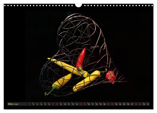 Produktbild: Scharfe Chili Fantasien - Creative Food Design (Wandkalender 2026 DIN A3 quer), CALVENDO Monatskalender