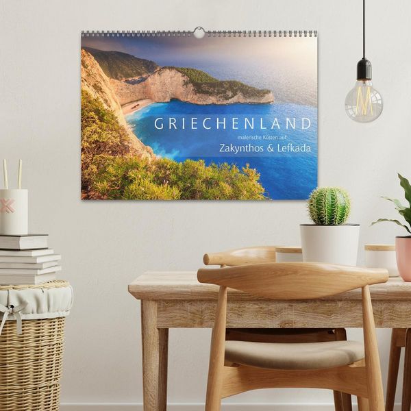 Produktbild: Griechenland - Malerische K&uuml;sten auf Zakynthos und Lefkada (Wandkalender 2026 DIN A3 quer), CALVENDO Monatskalender