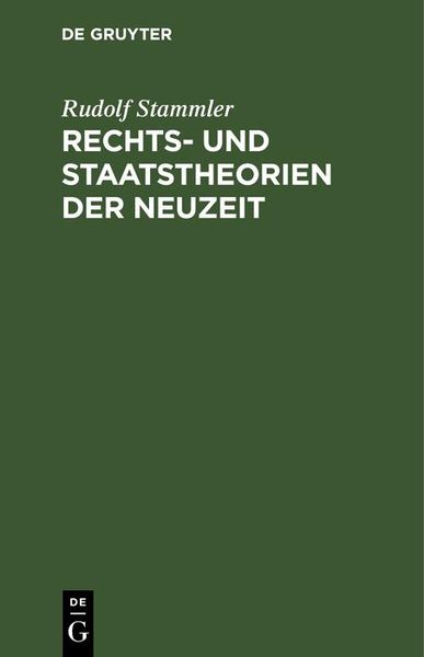 Produktbild: Rechts- und Staatstheorien der Neuzeit