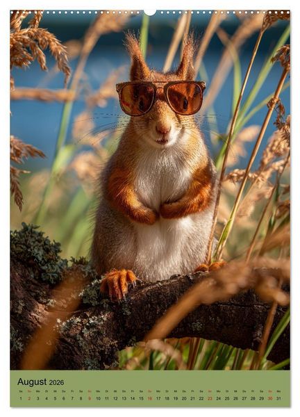 Produktbild: Eichh&ouml;rnchen Kalender - Tierkalender mit verr&uuml;ckten Eichk&auml;tzchen (Wandkalender 2026 DIN A2 hoch), CALVENDO Monatskalender