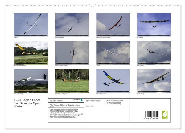 Produktbild: F-5J Segler, Bilder zur Bavarian Open Serie (hochwertiger Premium Wandkalender 2026 DIN A2 quer), Kunstdruck in Hochglanz