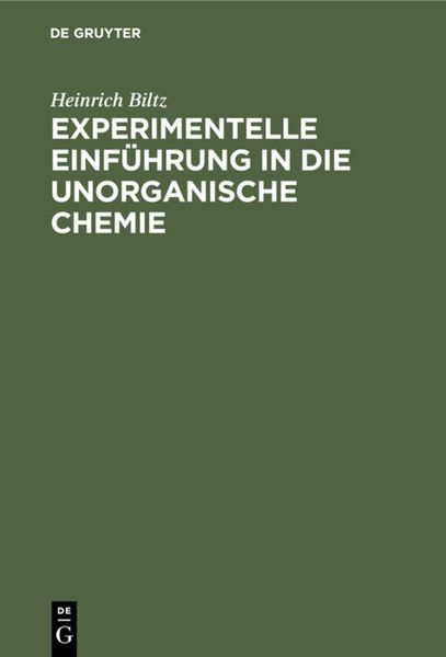 Produktbild: Experimentelle Einf&uuml;hrung in die unorganische Chemie