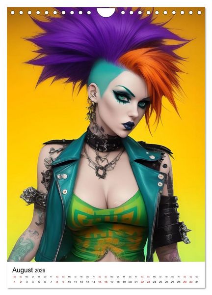 Produktbild: Punk Girls mit einer Prise New Wave (Wandkalender 2026 DIN A4 hoch), CALVENDO Monatskalender