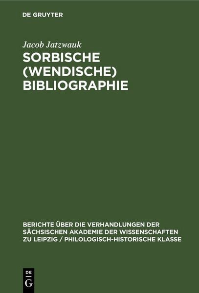 Produktbild: Sorbische (Wendische) Bibliographie