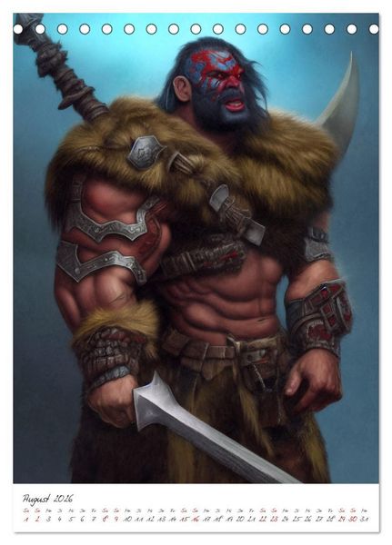Produktbild: Dark Fantasy Art - Zeit der Helden (Tischkalender 2026 DIN A5 hoch), CALVENDO Monatskalender