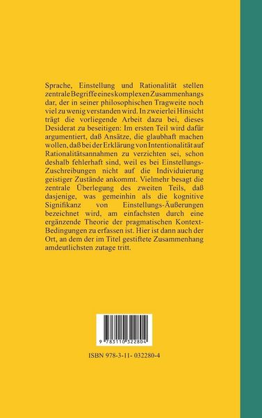 Produktbild: Sprache, Einstellung und Rationalit&auml;t