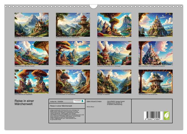 Produktbild: Reise in einer M&auml;rchenwelt (Wandkalender 2026 DIN A3 quer), CALVENDO Monatskalender