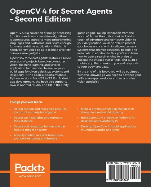 Produktbild: OpenCV 4 for Secret Agents