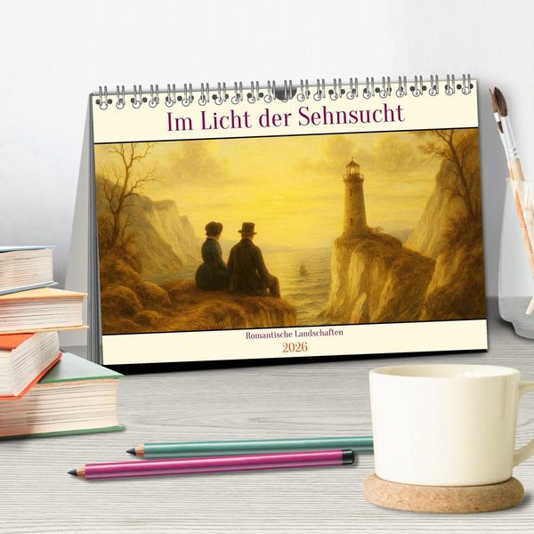 Produktbild: Im Licht der Sehnsucht - Romantische Landschaften (Tischkalender 2026 DIN A5 quer), CALVENDO Monatskalender