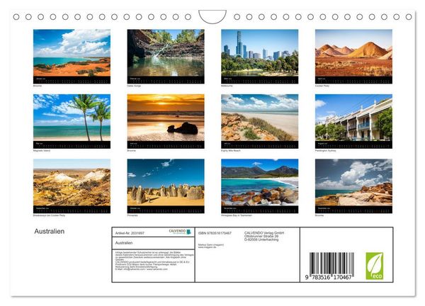 Produktbild: Australien (Wandkalender 2026 DIN A4 quer), CALVENDO Monatskalender