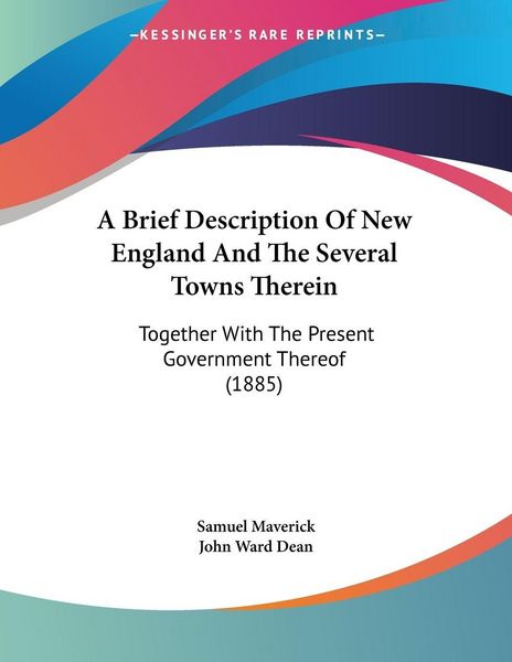 Produktbild: A Brief Description Of New England And The Several Towns Therein