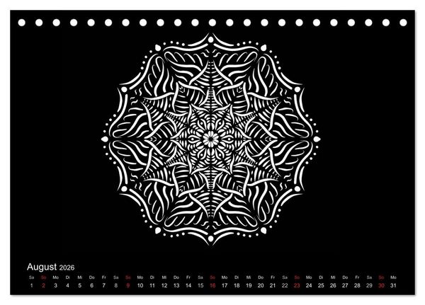 Produktbild: Entspannung und Ruhe durch Mandalas (Tischkalender 2026 DIN A5 quer), CALVENDO Monatskalender